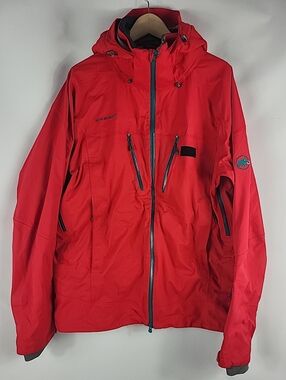 Mammut Dry Tech Red Jacket Premium Ski Hooded Outdoor